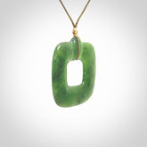 Hand carved British Columbian jade pendant. Carved by NZ Pacific from British Columbian jade. This is a modern, contemporary pendant made from natural materials.